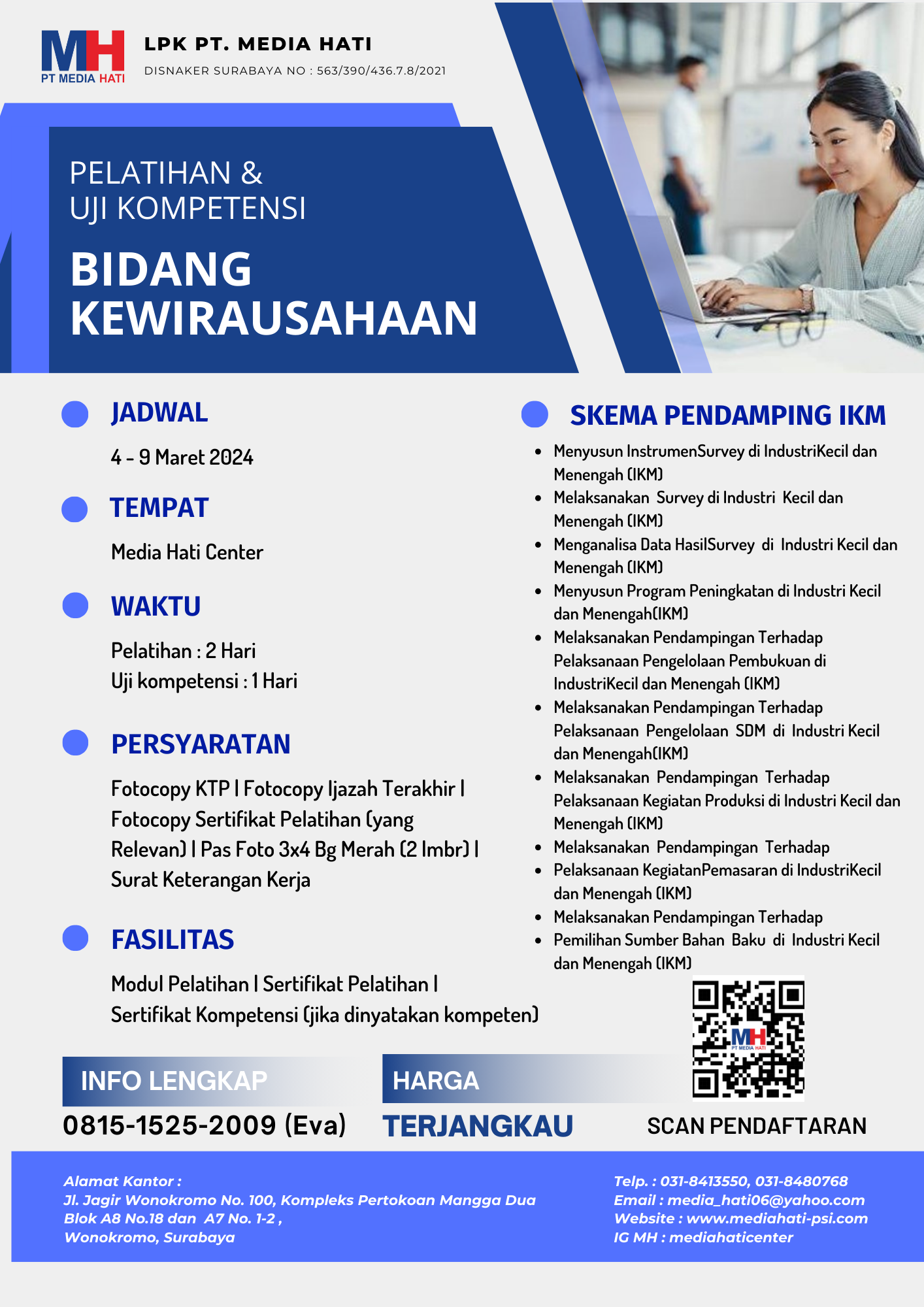 Info Pelatihan dan Uji Kompetensi Tanggal 04 - 09 Maret 2024.